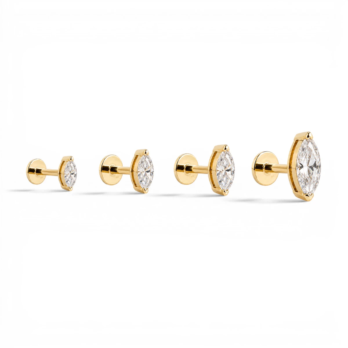 Marquise Stud - 6x3mm