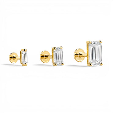 Emerald Stud - 4x2mm
