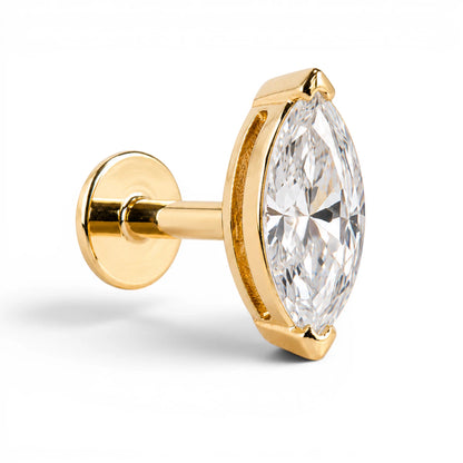 Marquise Stud - 7x3.5mm