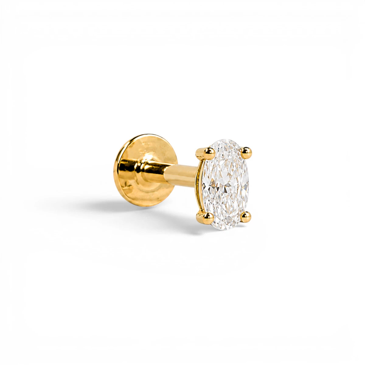 Oval Cut Stud - 5x3mm