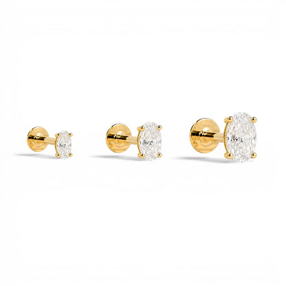 Oval Cut Stud - 4x2mm