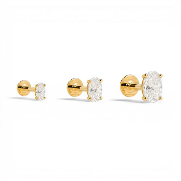 Oval Cut Stud - 5x3mm