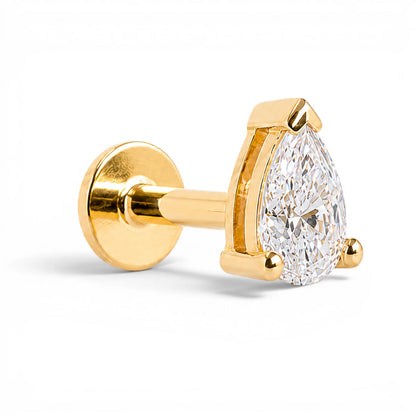 Pear Cut Stud - 6x4mm
