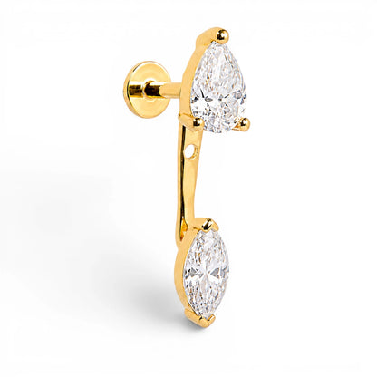 Pear & Marquise Jacket Stud - 6x4mm Pear | 7x3.5mm Marquise