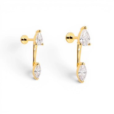 Pear & Marquise Jacket Stud - 6x4mm Pear | 7x3.5mm Marquise
