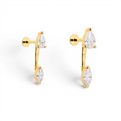 Pear & Marquise Jacket Stud - 6x4mm Pear | 7x3.5mm Marquise