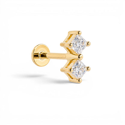 Princess 2 Stone Stud - 2mm